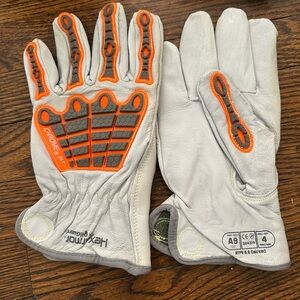 HexArmor White and Orange Protective Gloves